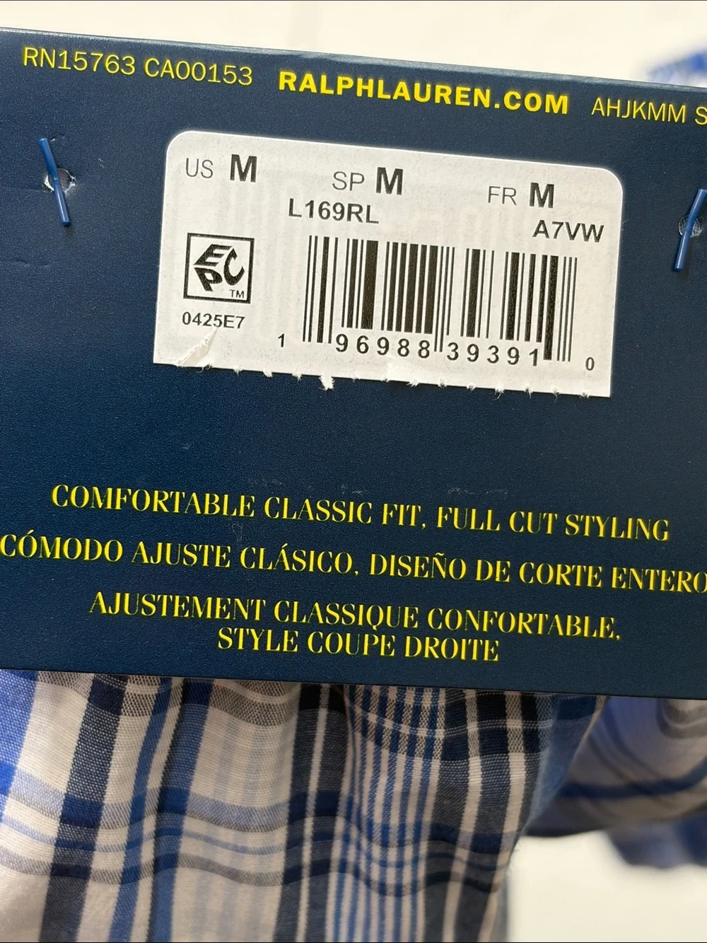 Polo Ralph Lauren Blue Plaid Boxer Shorts Underwear Men’s Sz M NWT